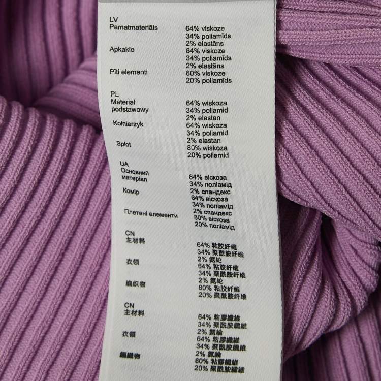 Pre Owned Maje Light Purple Rib Knit Buttoned Mimosalia Top M