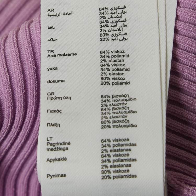 Pre Owned Maje Light Purple Rib Knit Buttoned Mimosalia Top M