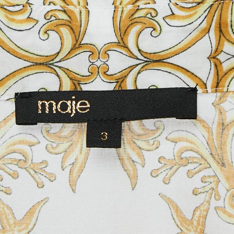 Pre Owned Maje Multicolor Scarf Print Cotton Shirt L