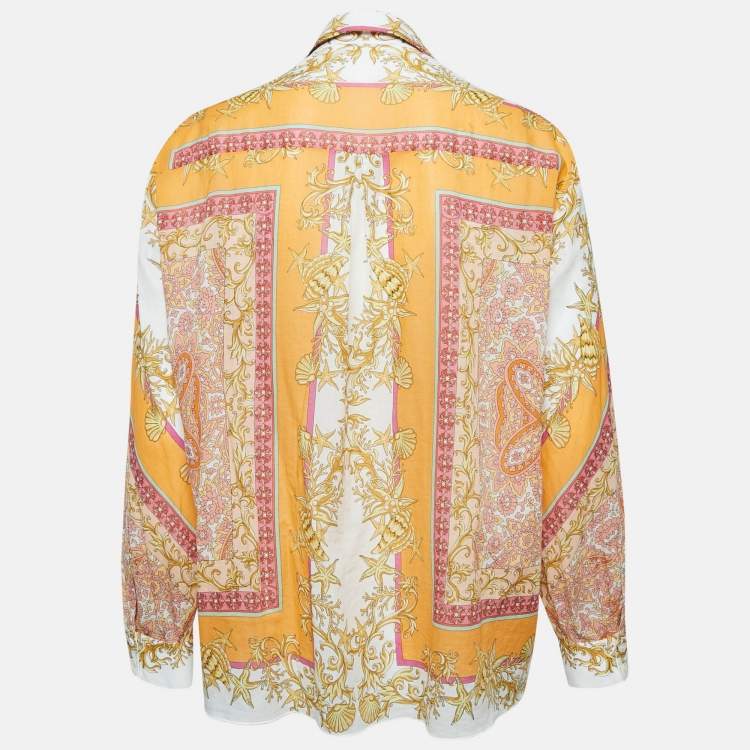 Pre Owned Maje Multicolor Scarf Print Cotton Shirt L