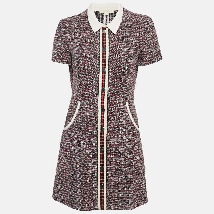 مملوكة مسبقًا Maje Red/Blue Tweed  Renatelle Mini Dress L