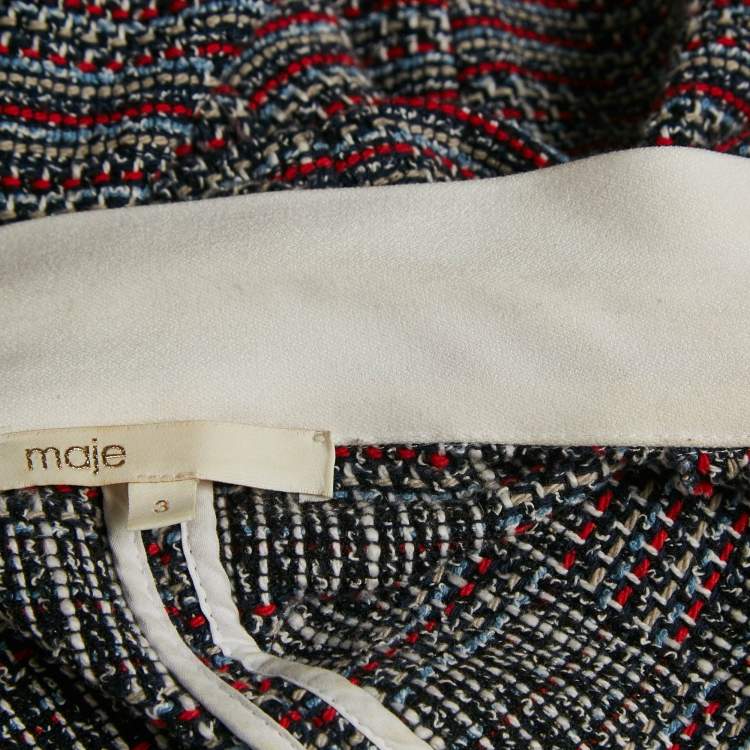 مملوكة مسبقًا Maje Red/Blue Tweed  Renatelle Mini Dress L