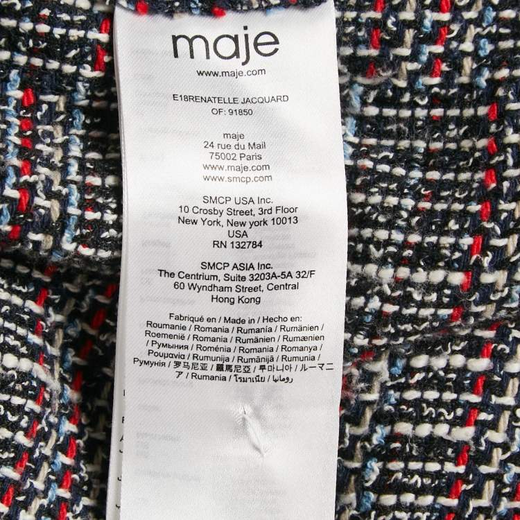 مملوكة مسبقًا Maje Red/Blue Tweed  Renatelle Mini Dress L
