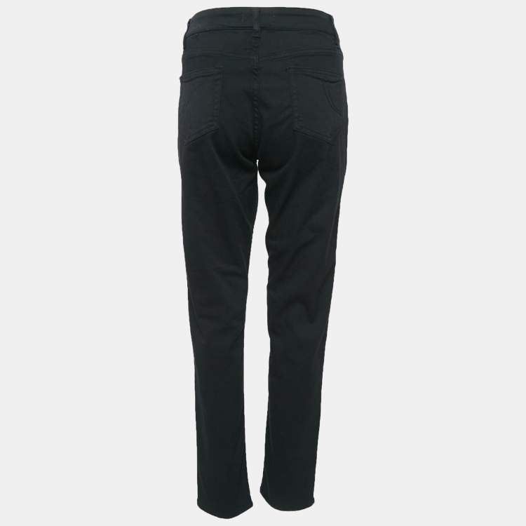 Pre Owned Maje Black Embroidered Denim Jeans L Waist 32"