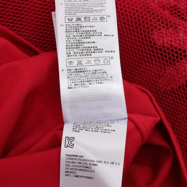 Pre Owned Maje Red Mesh Embroidered Mini Dress L