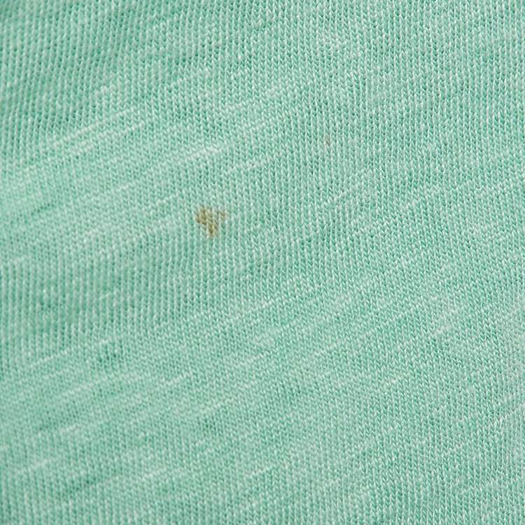 Pre Owned Maje Green Linen Knit Crochet Detail Top L