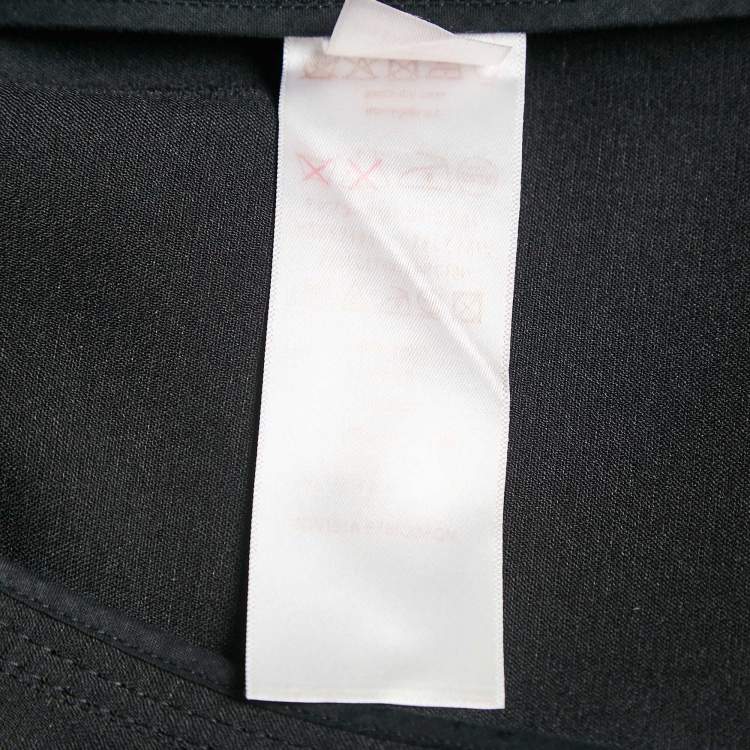 Pre Owned Louis Vuitton Black Crepe Buttoned Mini Skirt M 