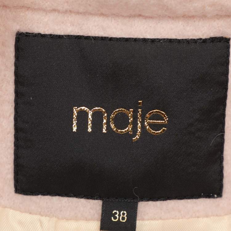 Pre Owned Maje Pink Wool Button Front Coat M
