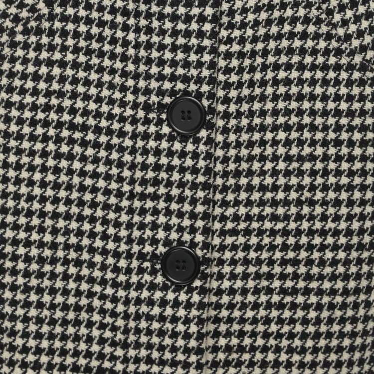 Pre Owned Maje White/Black Wool Blend Button Detail Mini Skirt M