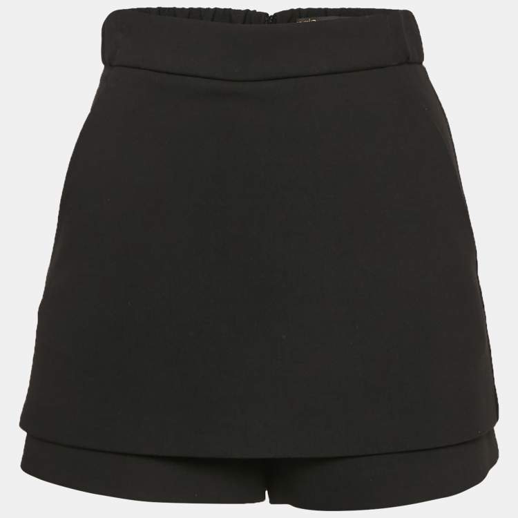 Pre Owned Maje Black Stretch Crepe Shorts XS