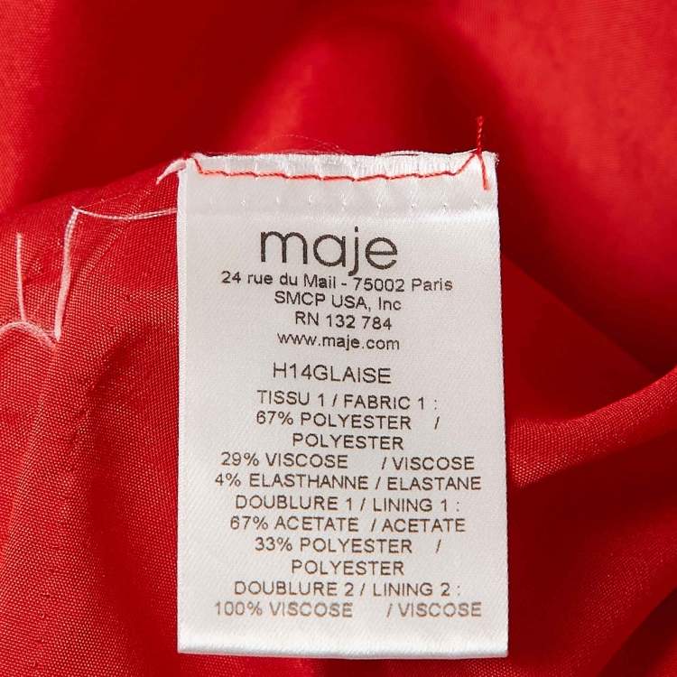 Pre Owned Maje Red Crepe Pleated Mini Skirt S