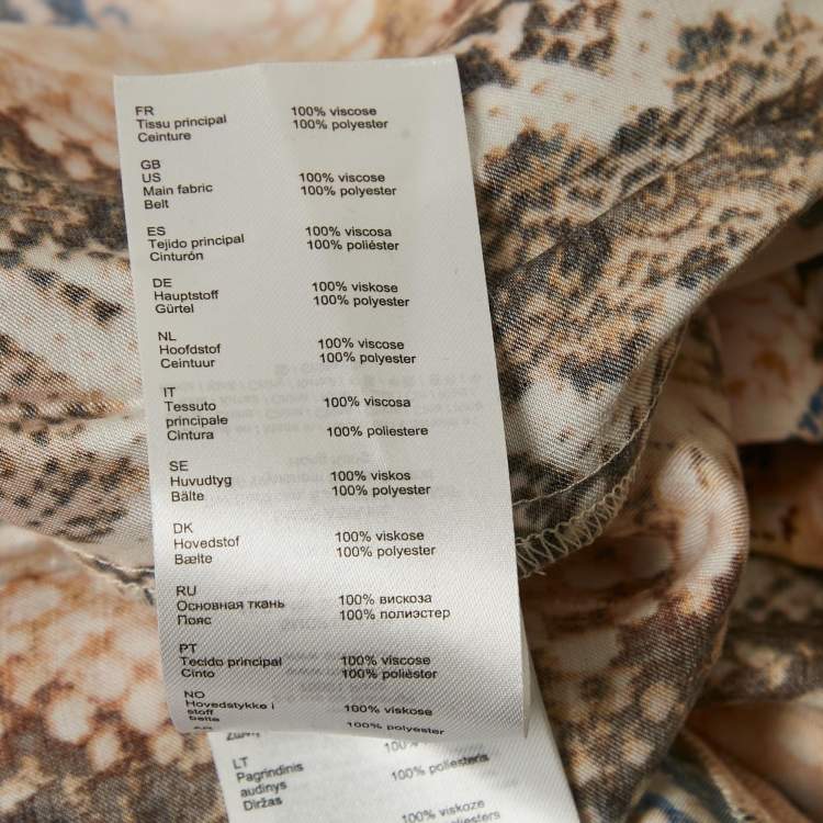 Pre Owned Maje Multicolor Snake Print Crepe Midi Skirt M