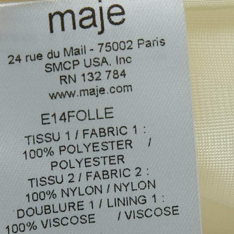 Pre Owned Maje Cream Crepe Lace Trimmed Blazer S