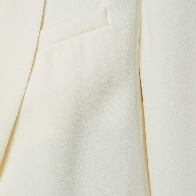 Pre Owned Maje Cream Crepe Lace Trimmed Blazer S