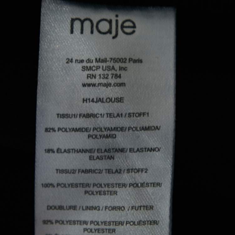 Pre Owned Maje Black Jersey Bead Embellished Mini Skirt XS