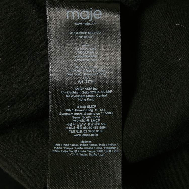 Pre Owned Maje Black Suede Stud Detail Mini Skirt M