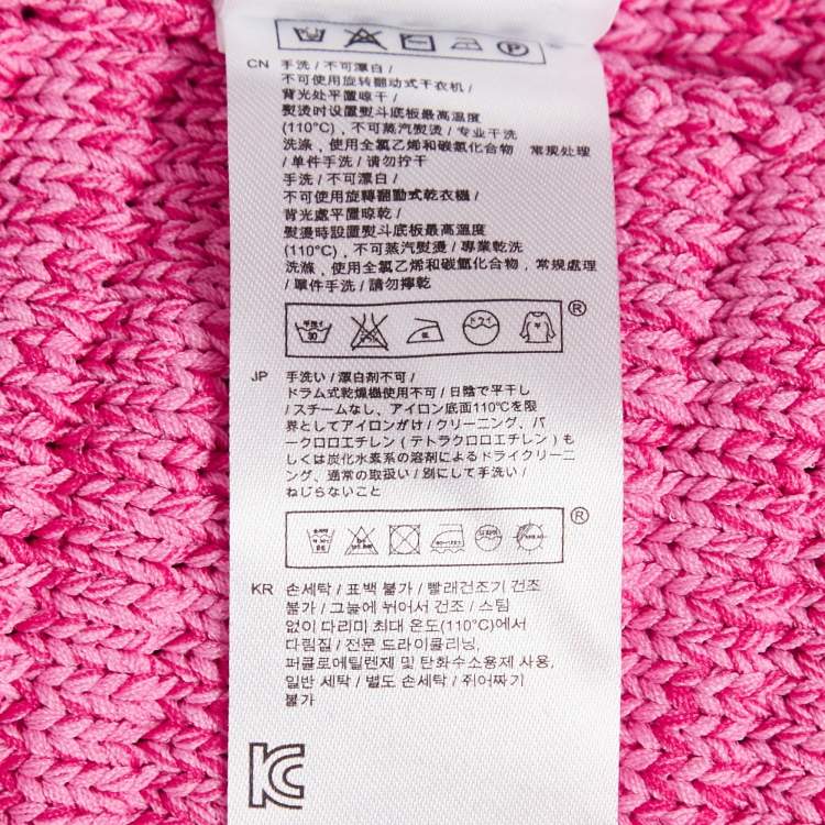 Pre Owned Maje Fuchsia Pink Chunky Crochet Knit Madona Cardigan L