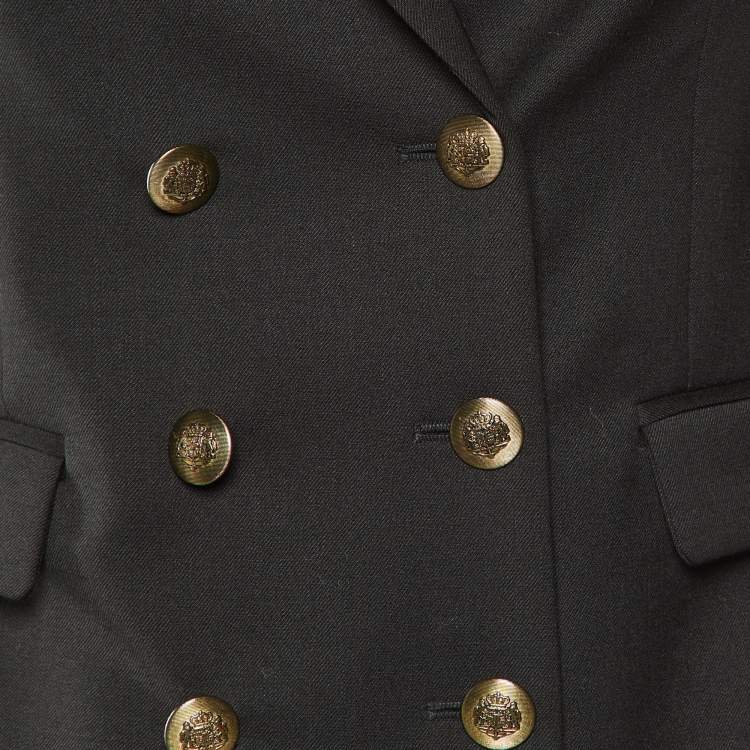 Pre Owned Maje Black Wool Double Breasted Blazer S