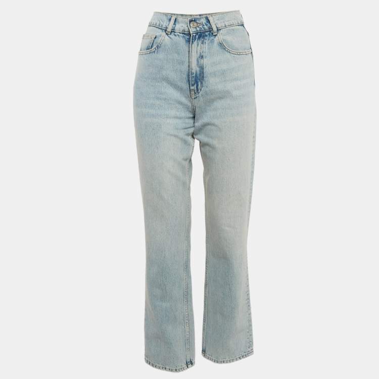 Pre Owned Maje Blue Denim Straight Leg Jeans Waist 27"