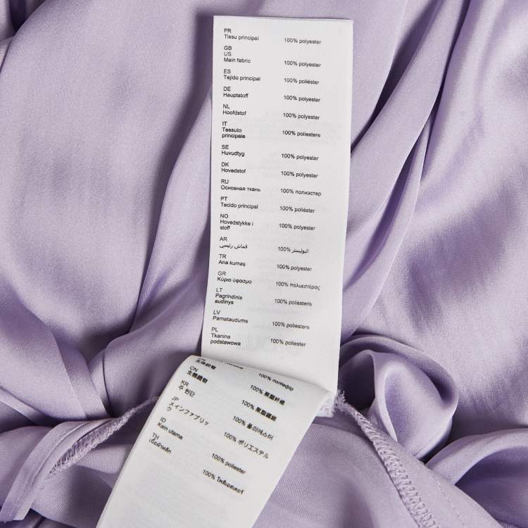 مملوكة مسبقًا Maje Purple Satin Flounce Maxi Dress XS