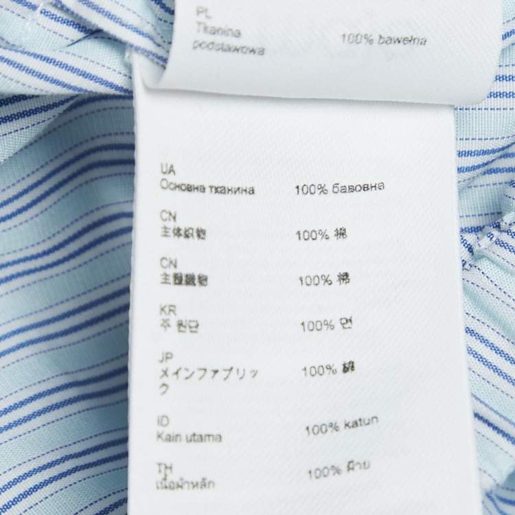 Pre Owned Maje Blue Striped Cotton Crop Shirt S