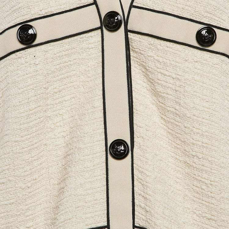 Pre Owned Maje Cream Tweed Button Front Jacket L