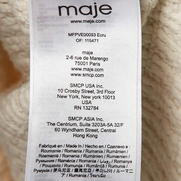 Pre Owned Maje Cream Tweed Button Front Jacket L