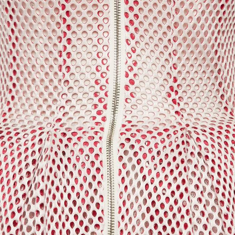 Pre Owned Maje Pink Mesh Flared Sleeveless Mini Dress S