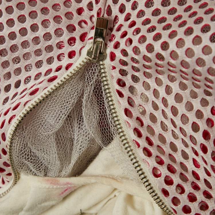 Pre Owned Maje Pink Mesh Flared Sleeveless Mini Dress S