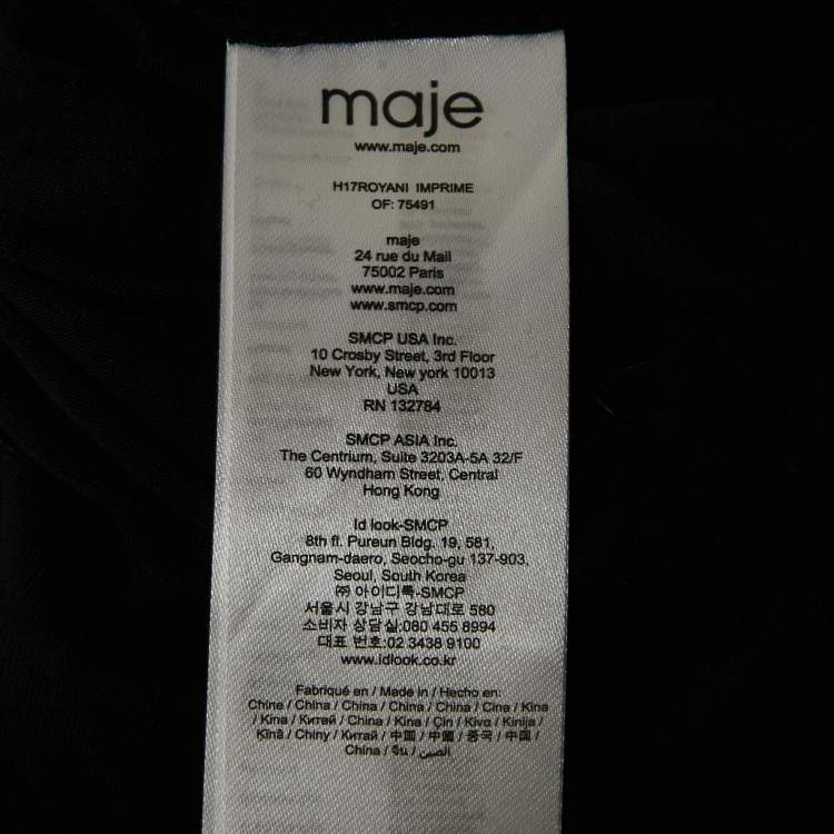 Pre Owned Maje Red Floral Embroidery Mesh Flared Mini Dress S