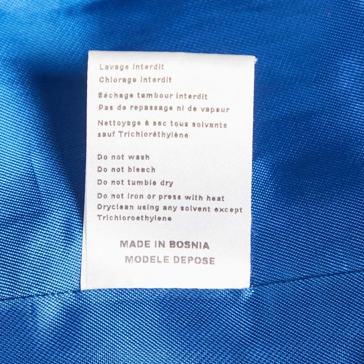 Pre Owned Maje Navy Blue Textured Cotton Blend Overcoat S