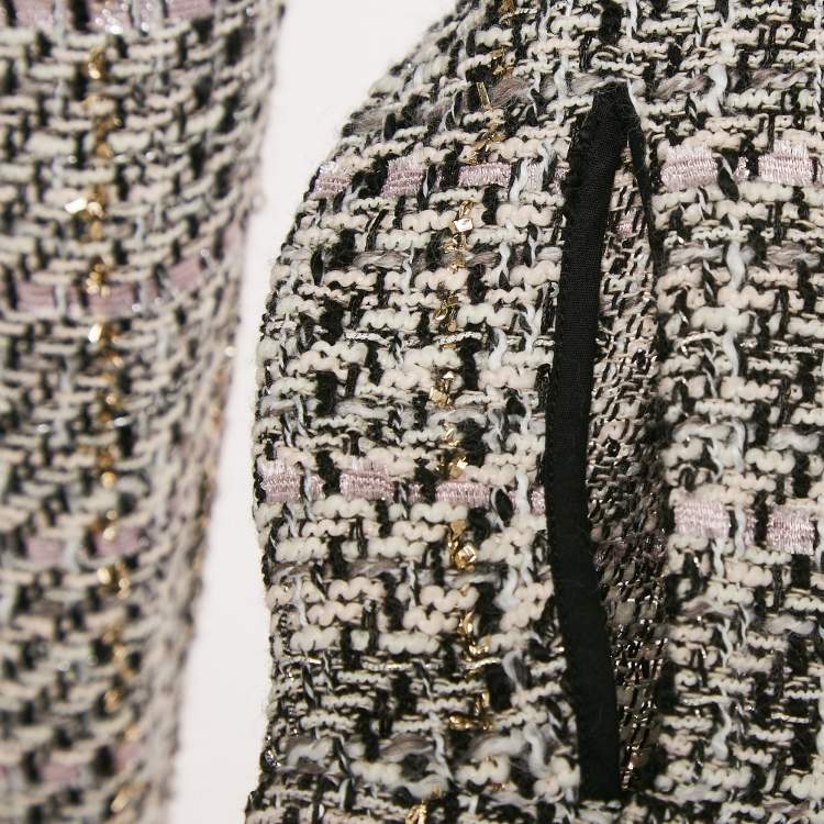 Pre Owned Maje Multicolor Tweed One-Shoulder Belted Mini Dress S