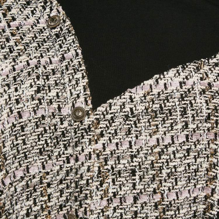 Pre Owned Maje Multicolor Tweed One-Shoulder Belted Mini Dress S