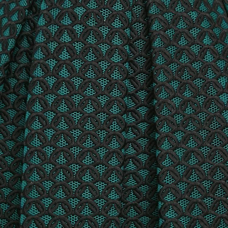 Pre Owned Maje Green Embroidered Tulle Pleated Mini Skirt S