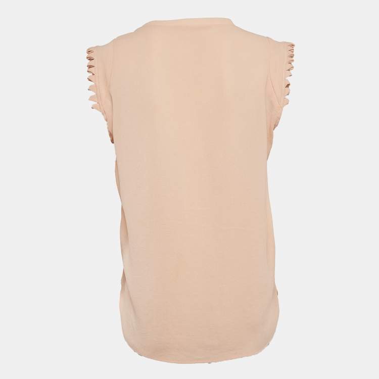 Pre Owned Maje Pink Crepe Sleeveless Top M