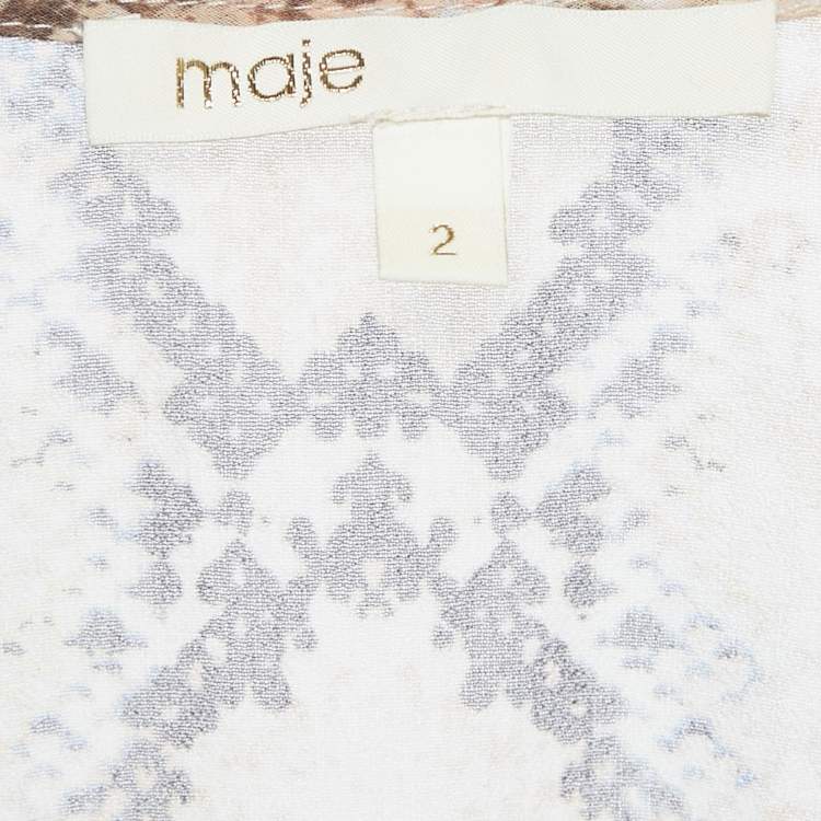 Pre Owned Maje Multicolor Snake Print Crepe V-Neck Repena Imprime Long Dress M