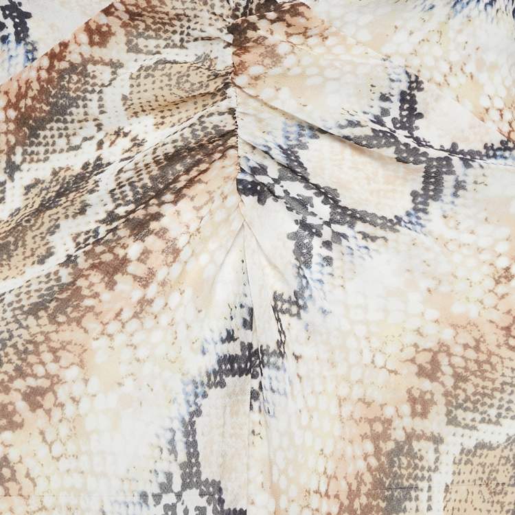 Pre Owned Maje Multicolor Snake Print Crepe V-Neck Repena Imprime Long Dress M