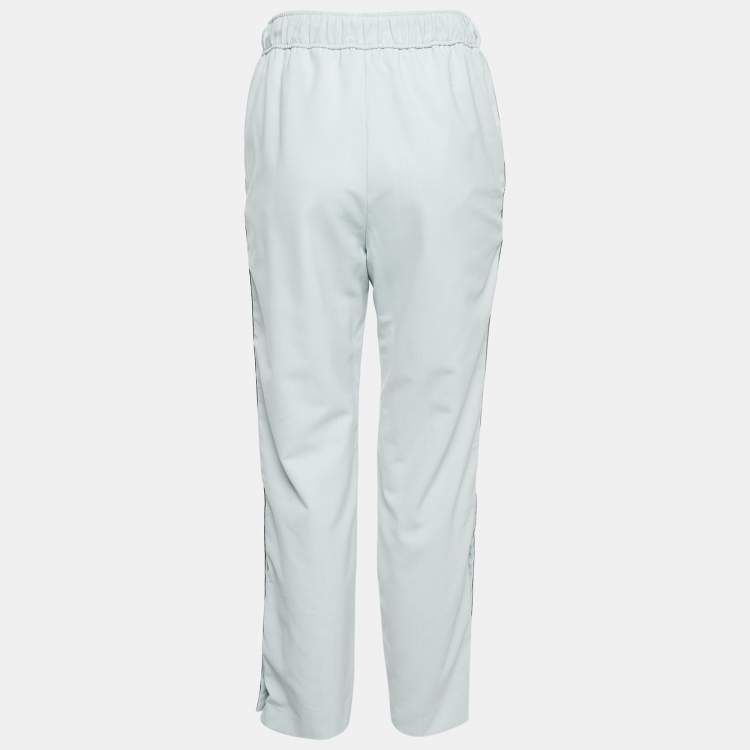 Pre Owned Maje Blue Striped Wool Blend Trousers S