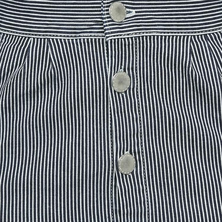 Pre Owned Maje Navy Blue/White Stripe Denim Ritano Midi Dress S