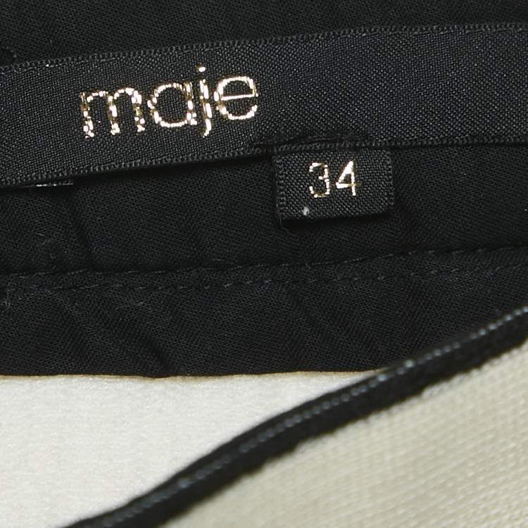 Pre Owned Maje White Tweed Mini Skirt XS