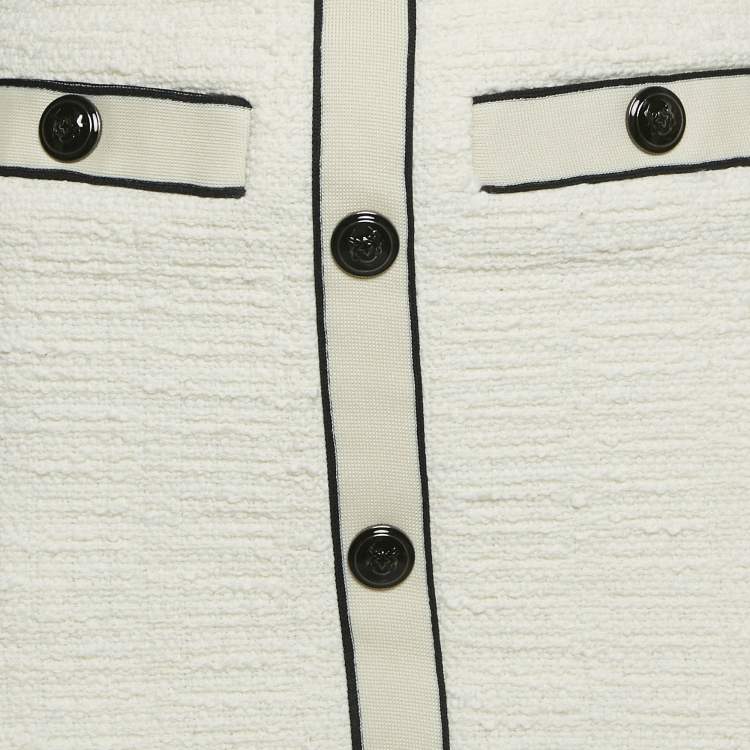 Pre Owned Maje White Tweed Mini Skirt XS