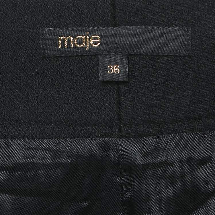 Pre Owned Maje Brown Checks Cotton Blend Mini Skirt S