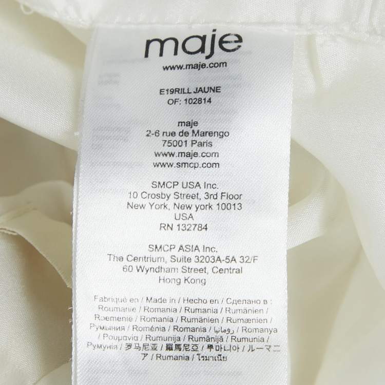 Pre Owned Maje Yellow Tweed Mini Dress S