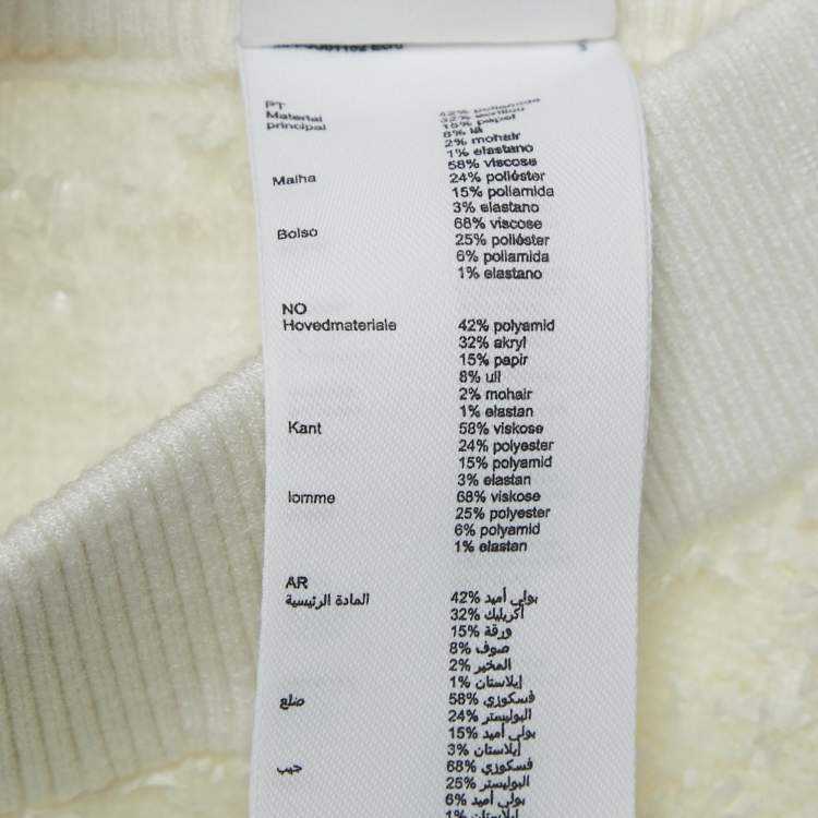 Pre Owned Maje White Textured Tweed Knit Mini Skirt S