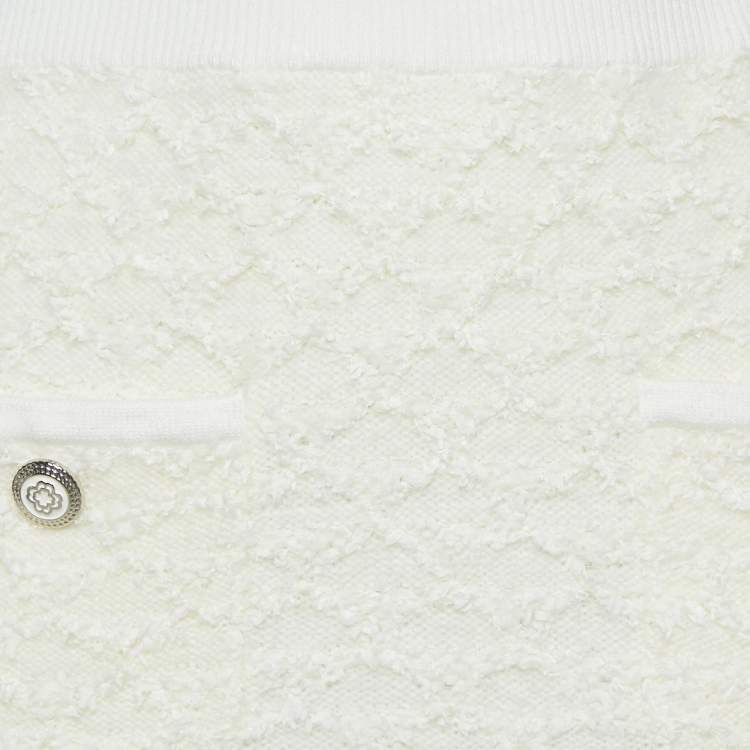 Pre Owned Maje White Textured Tweed Knit Mini Skirt S