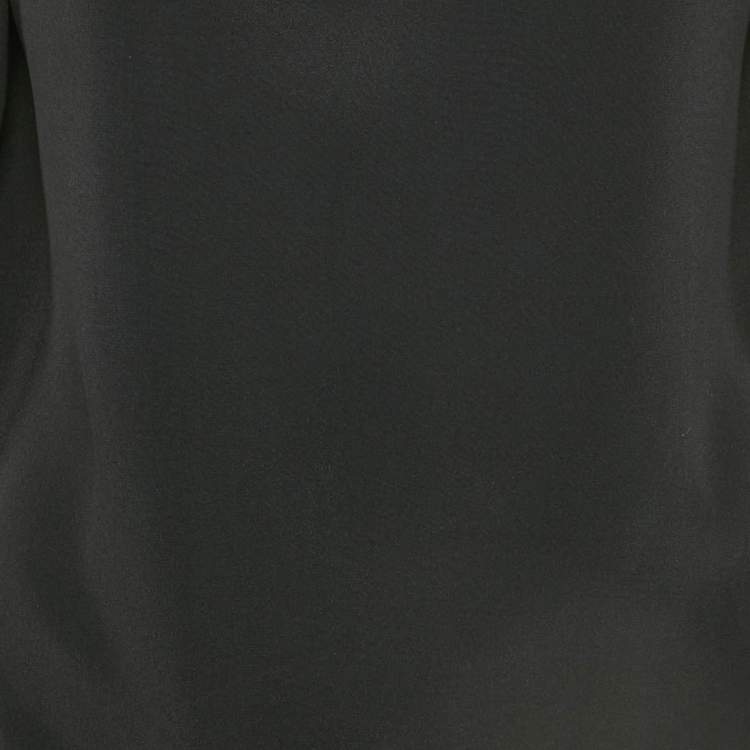 Pre Owned Maje Black Silk Tie-Up Neck Blouse M
