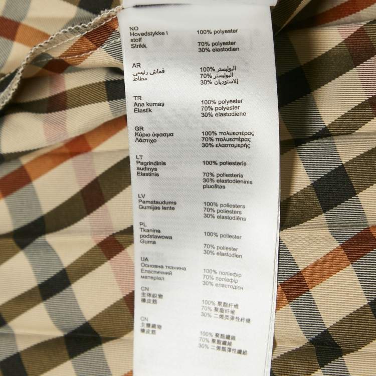 مملوكة مسبقًا Maje Beige Checks Crepe Plisse Midi Skirt M