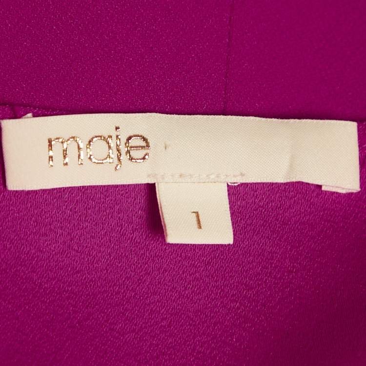 Pre Owned Maje Pink Crepe Lace Trimmed Playsuit S