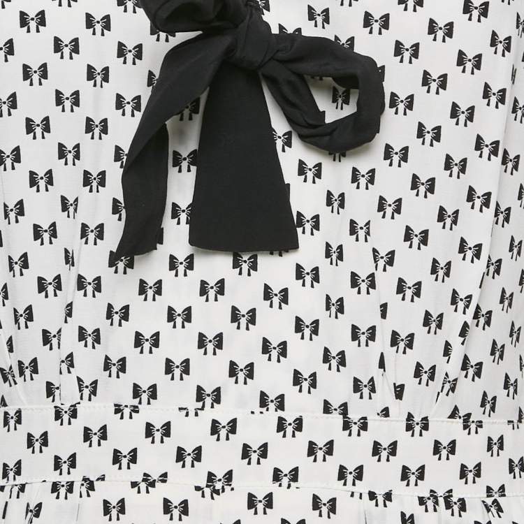 Pre Owned Maje White Istel Print Crepe Tie Neck Jumpsuit S