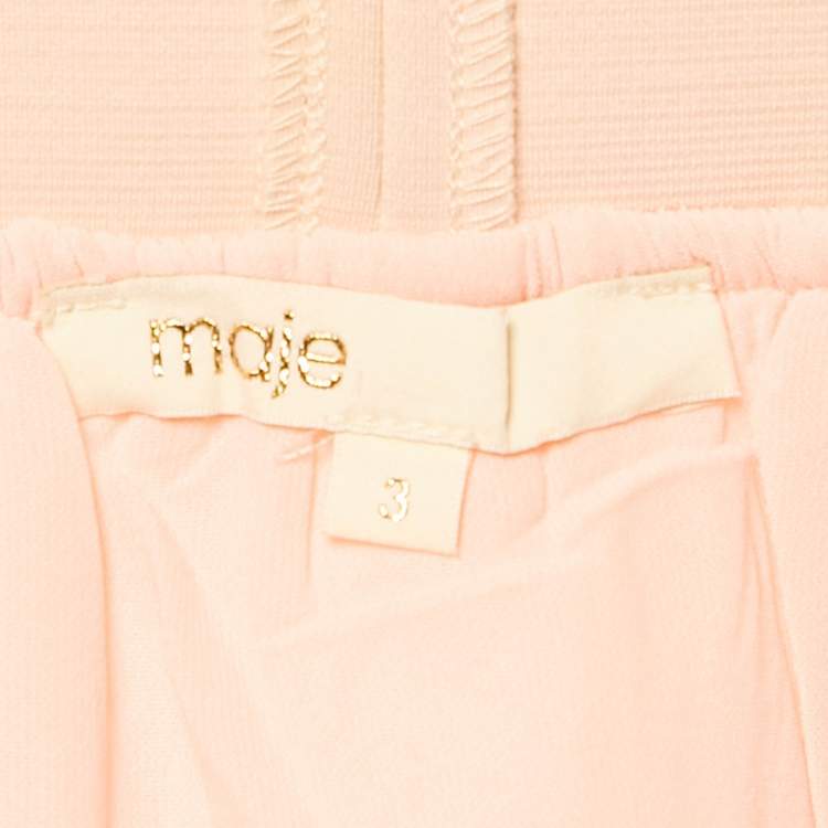 Pre Owned Maje Light Orange/Peach Fil Coupe Joshua Rose Short Skirt L